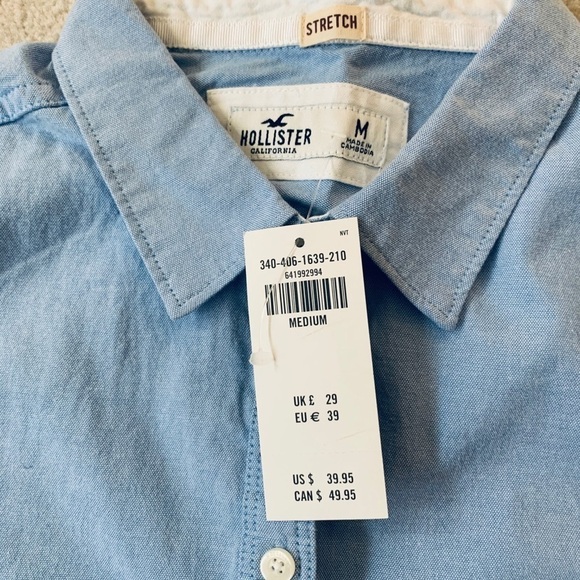 Hollister Button down stretch shirt size Women’s Medium - Picture 3 of 9